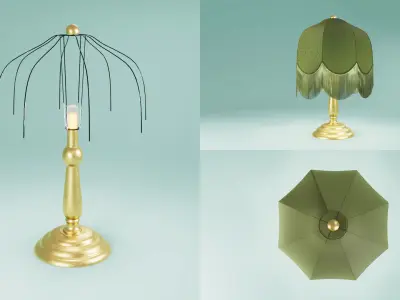 70s Tassel Lamp 3D model