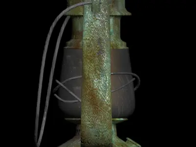 OIL GLASS LAMP RETRO VINTAGE OLD ANTIQUE 3D model