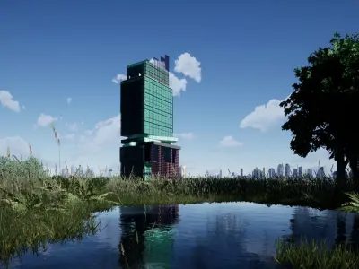 Architectural - highrise building 31 floor in sketchup model 3D model