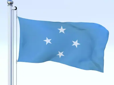 Animated Federated States of Micronesia Flag Low-poly 3D model