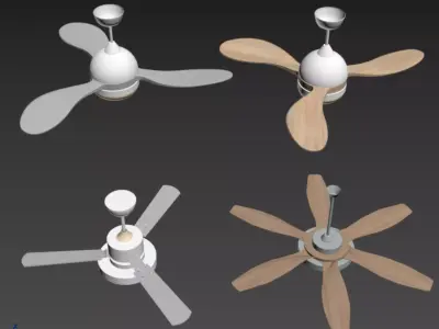Modern Minimalist Ceiling Fan Set 3D model