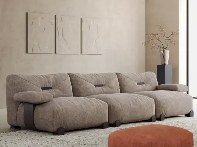 Pixels and Flowers living room interior scene 3D model