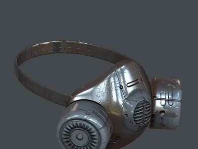 Gas mask helmet 3d model scifi Low-poly  Low-poly 3D model