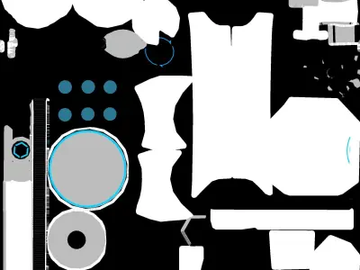 Robot Assets Ready for Game Low-poly 3D model