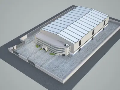 Industrial Building Factory 5 3D model
