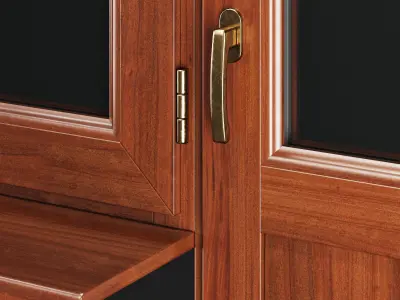 Wooden Windows Low-poly 3D model