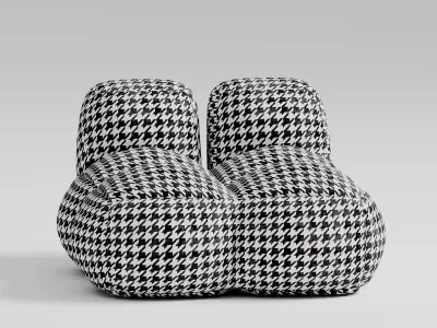 Single furniture Low-poly 3D model