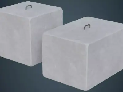 Concrete Barrier 4A Low-poly 3D model
