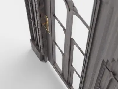 3D Door wooden in style of art deco Low-poly 3D model