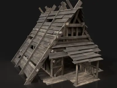 Next Gen AAA Medieval Fantasy Village Viking Huts Houses Pack Low-poly 3D model