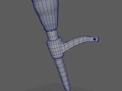 Simple Medieval Torch with Holder Low-poly 3D model