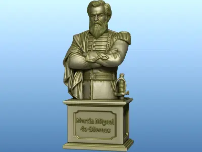 Bust of Martin Miguel de Guemes 3D print model purchase