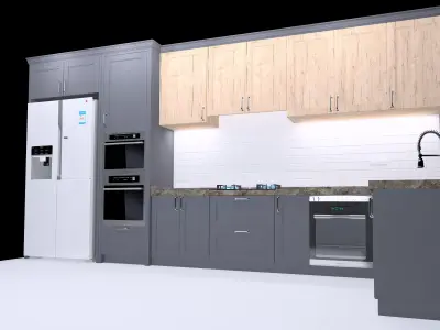 kitchen floor plan 3D model