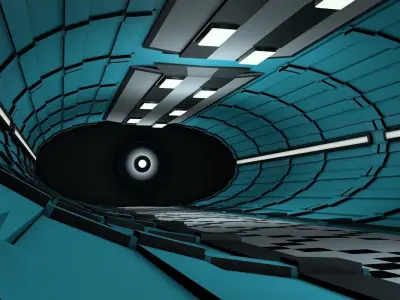 Sci fi corridor  3D model 12
