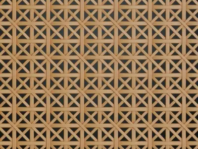 Bamboo Open Lattice Hexagonal Weave PBR Texture