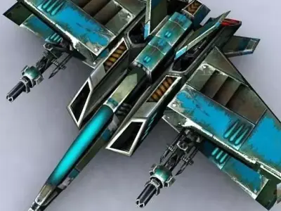 3DRT - Sci-Fi Fighters Fleet  - Fighter 23 Low-poly 3D model