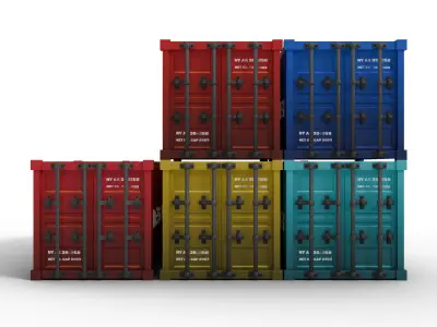 Container Stylized - LowPoly Low-poly 3D model