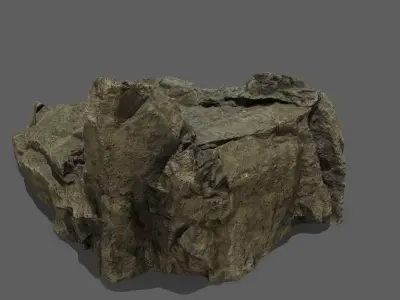 Stairs on rock Low-poly 3D model