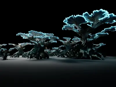 Alien plant mushroom Type 4 3D model