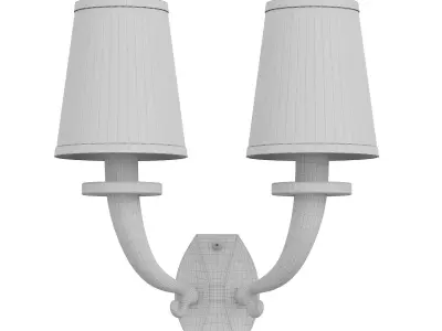 Wall Lights Brass Glass Fabric Italy 1950s 3D model