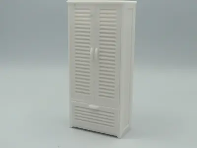 Classic Bedroom wardrobe with functional door 3D print model
