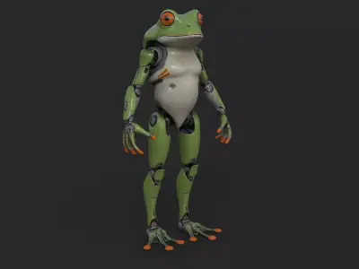 Frog Robot Low-poly 3D model