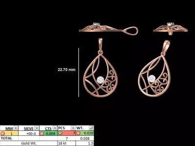 Light Weight Pendant STL OBJ FBX JCD Details 3D print model