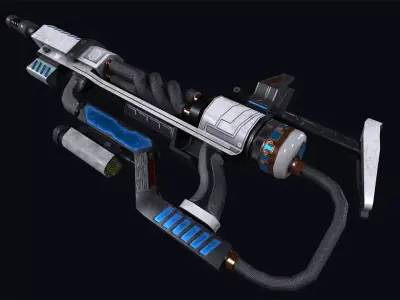 Sci-Fi Weapon Low-poly 3D model get