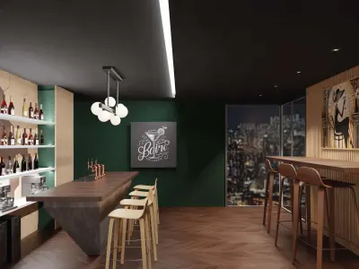 Blender scene modern bar  3D model
