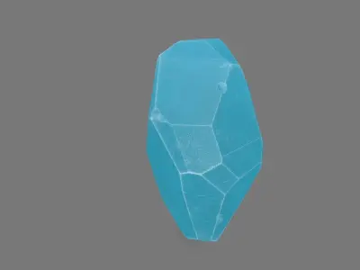 Crystal turquoise quartz cabochon Low-poly 3D model