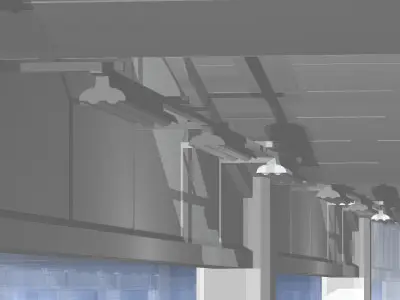 Depot open space with walls 3D model