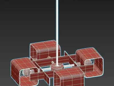 rivoli-gitte-4091-304-b0051280 modern chandelier with four gl... 3D model