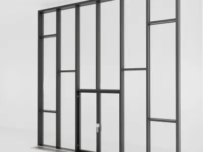 Panoramic glazing Stained glass 30 Low-poly 3D model