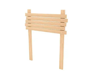 Wooden Signboard 3D model