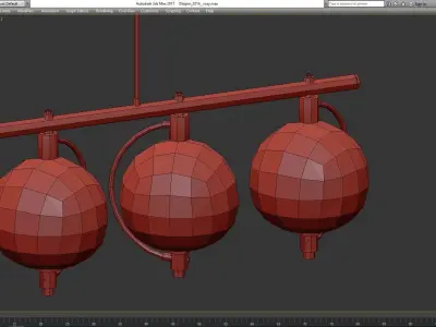 Hubbardton Forge Pluto low poly 3d model Low-poly 3D model