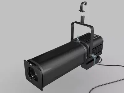 Follow-Spotlight stage light with wire 3D model