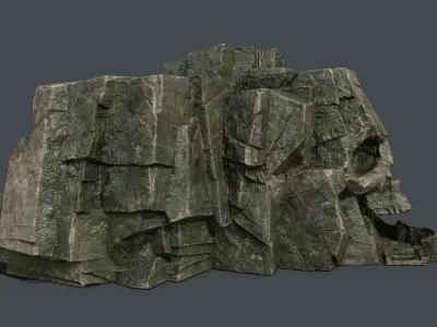 Skull Rock Low-poly 3D model 9