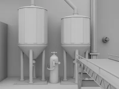 Interior Factory Scene 3D model