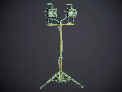 Rusty Construction Lamp  Low-poly 3D model