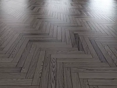 Oak Herringbones dark floor 3D model
