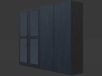 Modern Wardrobe Elegant Closet Black 3D model