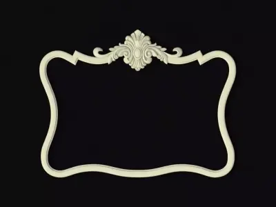 MIRROR ornate frame 3D model 4