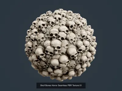 32 Skull Bones Horror Seamless PBR Textures Texture