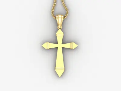 Light Gold 18K Cross Pendant 2CP069 3D print model