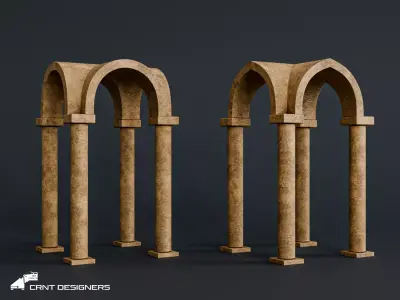 Gothic Groin Vault And Rib Vault 3D model