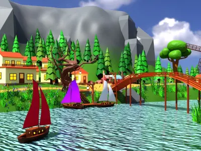 Environment Low-poly 3D model