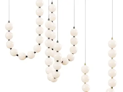 Glass Pearl Necklace Chandelier 3D model