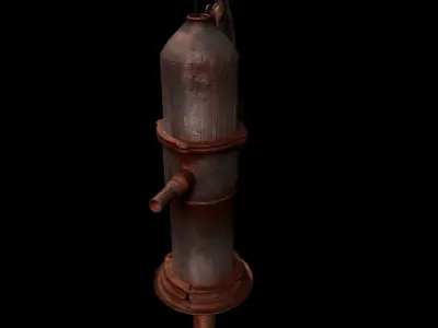 Indian Style Old Rusty Handpump Low-poly 3D model