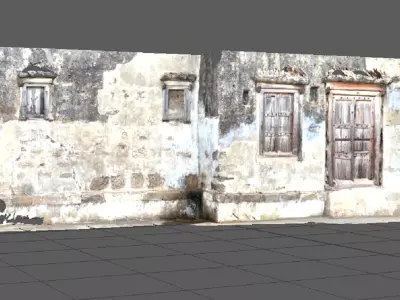 Wall structure of Indian street in the time of Medieval 3D model