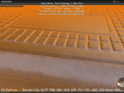 Road Drainage 2 High Poly Version 3D model